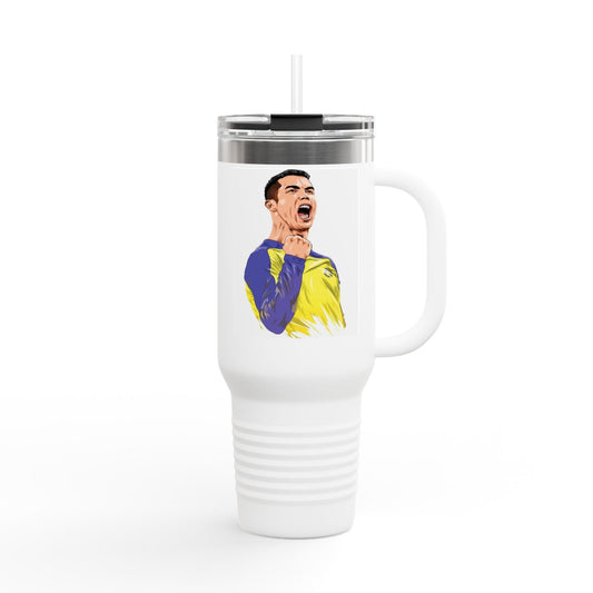 Ronaldo Edition (CR7) Insulated Travel Mug for Everyday Adventures | 40oz Beverage Container | Perfect for Coffee Lovers, Hiking, Road Trips, Gifts